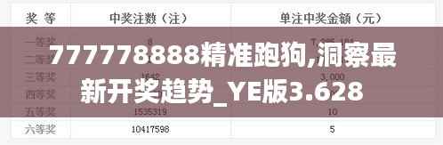 777778888精准跑狗,洞察最新开奖趋势_YE版3.628