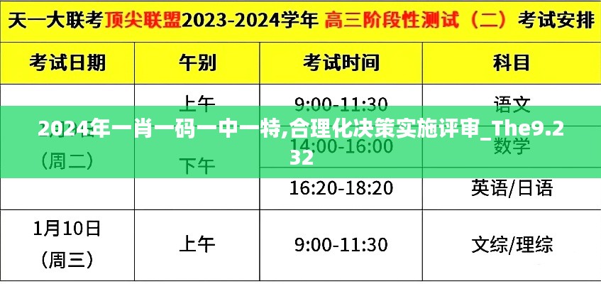 2024年一肖一码一中一特,合理化决策实施评审_The9.232