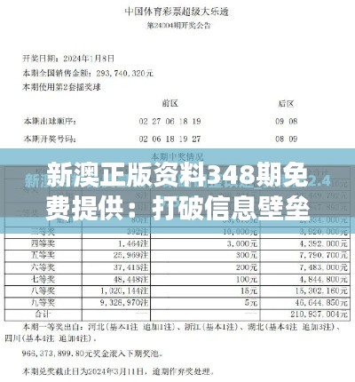 新澳正版资料348期免费提供:打破信息壁垒,还原知识的纯粹价值